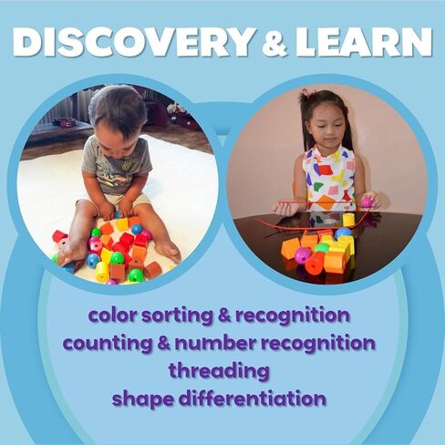 حبات Skoolzy Lacing 30 جهاز كمبيوتر الشخصي لألعاب Montessori لعمر 3 سنوات وطفل صغير تتراوح أعمارهم بين 2 و 4 سنوات مع خرز للأطفال التعلم والسفر ، ألعاب المهارات الحركية الدقيقة in Kuwait