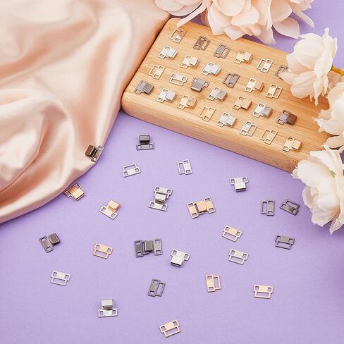 SUPERFINDINGS 30 Sets 3 Colors Alloy Sewing Hooks and Eyes Closure Set Pants Hook and Eye Clothig Fixing Tools for Pants Skirt Bra Dress Sewing DIY Trouser Clothing Fasteners in Saudi Arabia