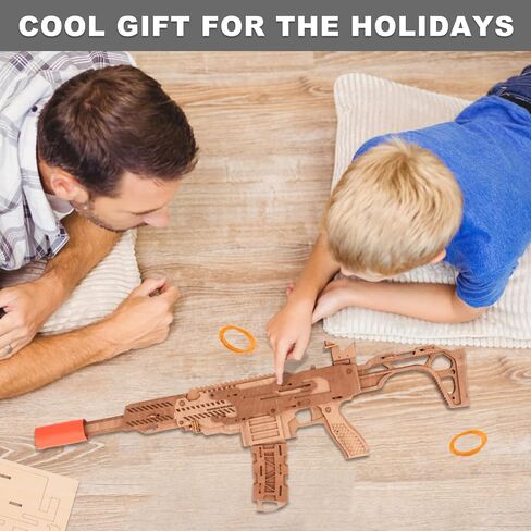 3D Puzzles for Adults, Wooden 3D Puzzle Model Rubber Bands Gun Toys Building Kits, DIY Wood Crafts Cool Toy Hobbies for Men Women, Creative Assembly Gifts (M97) in Saudi Arabia