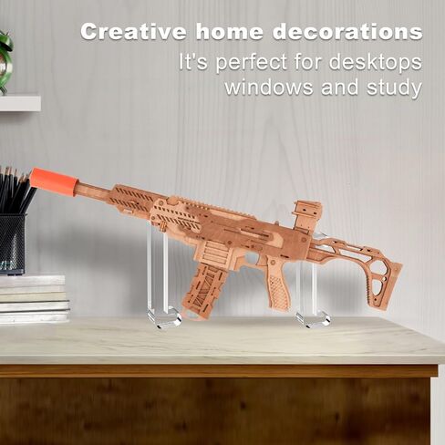 3D Puzzles for Adults, Wooden 3D Puzzle Model Rubber Bands Gun Toys Building Kits, DIY Wood Crafts Cool Toy Hobbies for Men Women, Creative Assembly Gifts (M97) in Saudi Arabia