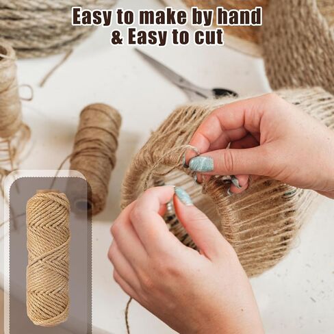 Nautical Rope Jute Twine Thick Twisted Natural Hemp Rope for Crafts Porch Swing Rope Gift Wrapping Tug of War Rope Hemp Jute Rope for Decor Railing Docks Landscaping (100 Feet, 0.16 Inch) in Saudi Arabia