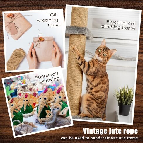 Nautical Rope Jute Twine Thick Twisted Natural Hemp Rope for Crafts Porch Swing Rope Gift Wrapping Tug of War Rope Hemp Jute Rope for Decor Railing Docks Landscaping (100 Feet, 0.16 Inch) in Saudi Arabia