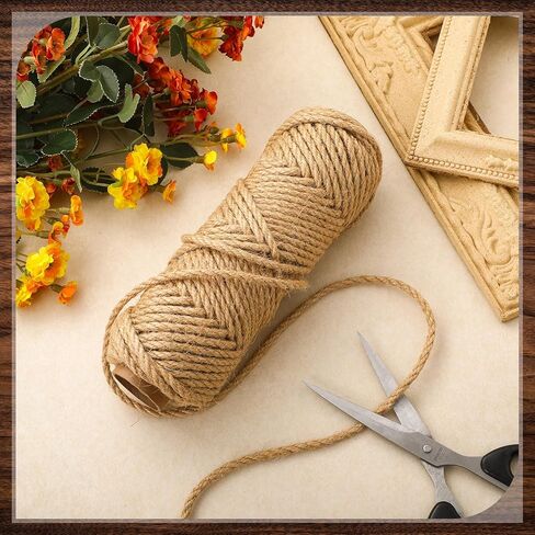 Nautical Rope Jute Twine Thick Twisted Natural Hemp Rope for Crafts Porch Swing Rope Gift Wrapping Tug of War Rope Hemp Jute Rope for Decor Railing Docks Landscaping (100 Feet, 0.16 Inch) in Saudi Arabia