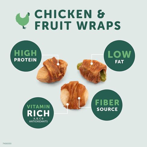 WESTMINSTER PET PRODUCTS Healthfuls Chicken Wrapped Fruit Treats, 3.5 oz - Dried Apple, Kiwi, and Banana Wrapped in Premium Chicken Filet - Healthy, Protein Rich Treats for Dogs in Saudi Arabia