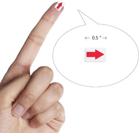 Dealzepic - ملصقات أسهم Red Restangle - مؤشر عيب تفتيش العلامات/الملصقات العصية. in Kuwait