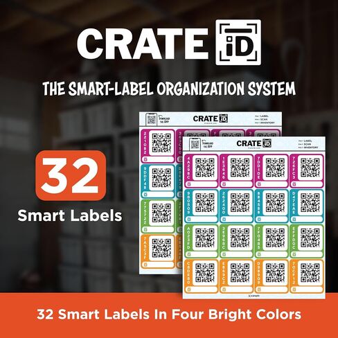 Crate ID QR Code Smart Storage Labels for Organizing Storage Bin & Totes | Premium Color QR Code Stickers | Track and Search Inventory with Free App | Upgrade Your Organization (Mix Pack) in Saudi Arabia