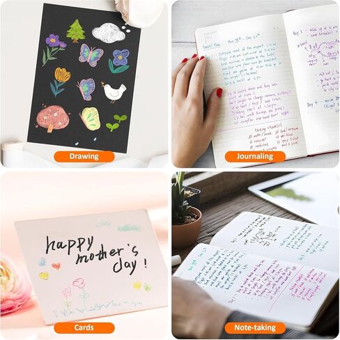 SMOOTHERPRO Glitter Retractable Gel Pens 18 Colors Metallic Colored Gel Pen 1.0 mm Bold Silver Glitter Gel Ink for Adults Coloring Journaling Drawing Doodling (GRP018N) in Kuwait