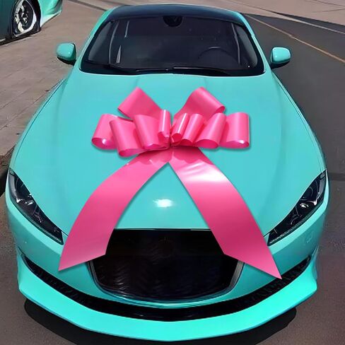 Car Bow 30 inch,Giant Gift Bow with Happy Birthday for Car,Big Bow for Car Huge Car Bow,Big Bow for Gifts with 4 Small Bows-Red in Saudi Arabia