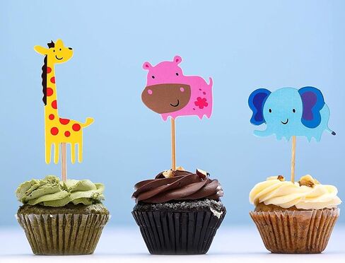 35pcs Jungle Safari Cake Cake Toppers Zoo موضوع كب كيك أعلى قبعات الغابة حيوانات الديكور الكعكة استخدام للاستحمام الطفل طفل Bithday Party in Saudi Arabia