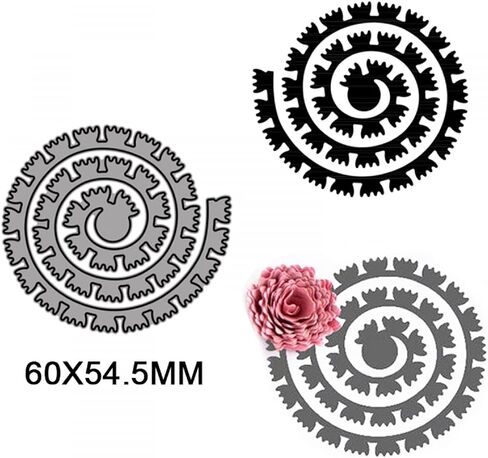 24Pcs 3D Flowers Spiral Metal Cutting Dies for Card Making DIY Scrapbooking Embossing Stencil Die Cuts Punch Template Mould Arts Crafts Metal Cutting Dies for Paper Crafting Handmade Crafts in Kuwait