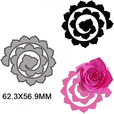 24Pcs 3D Flowers Spiral Metal Cutting Dies for Card Making DIY Scrapbooking Embossing Stencil Die Cuts Punch Template Mould Arts Crafts Metal Cutting Dies for Paper Crafting Handmade Crafts in Kuwait