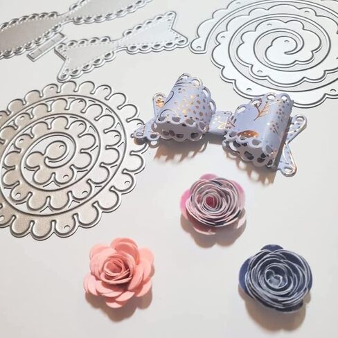24Pcs 3D Flowers Spiral Metal Cutting Dies for Card Making DIY Scrapbooking Embossing Stencil Die Cuts Punch Template Mould Arts Crafts Metal Cutting Dies for Paper Crafting Handmade Crafts in Kuwait