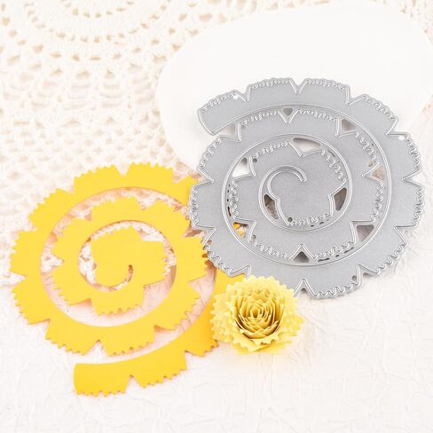 24Pcs 3D Flowers Spiral Metal Cutting Dies for Card Making DIY Scrapbooking Embossing Stencil Die Cuts Punch Template Mould Arts Crafts Metal Cutting Dies for Paper Crafting Handmade Crafts in Kuwait