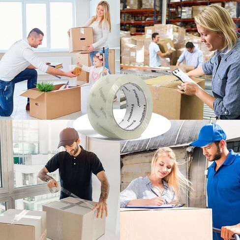 Noiseless Packing Tape with Dispenser, 2.7 mil Heavy Duty Shipping Tape, Packaging Tape Refills for Shipping and Moving Boxes, 1.88 inch x 66.6 Yards Packing Tape Dispenser Gun, 2 Roll + 2 Dispenser in Saudi Arabia