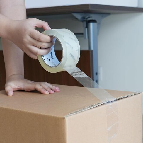Noiseless Packing Tape with Dispenser, 2.7 mil Heavy Duty Shipping Tape, Packaging Tape Refills for Shipping and Moving Boxes, 1.88 inch x 66.6 Yards Packing Tape Dispenser Gun, 2 Roll + 2 Dispenser in Saudi Arabia