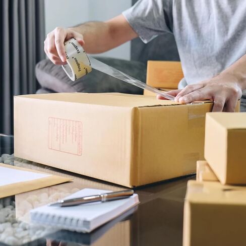 Noiseless Packing Tape with Dispenser, 2.7 mil Heavy Duty Shipping Tape, Packaging Tape Refills for Shipping and Moving Boxes, 1.88 inch x 66.6 Yards Packing Tape Dispenser Gun, 2 Roll + 2 Dispenser in Saudi Arabia