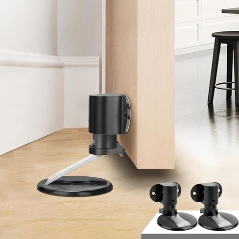 Floor Mount Magnetic Door Stopper-Invisible Magnet Door Stop, Easy Installation Without Drilling, Magnetic Door Holder Prevents Collisions, Ideal for Protecting Doors from Impact（Suction Upgrade） in Saudi Arabia