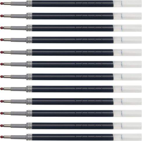 Amazon Basics Refill Ink for Gel Pen, (0.7mm), Bullet Tip, Black Ink, 12 Count (Pack of 1) in Saudi Arabia