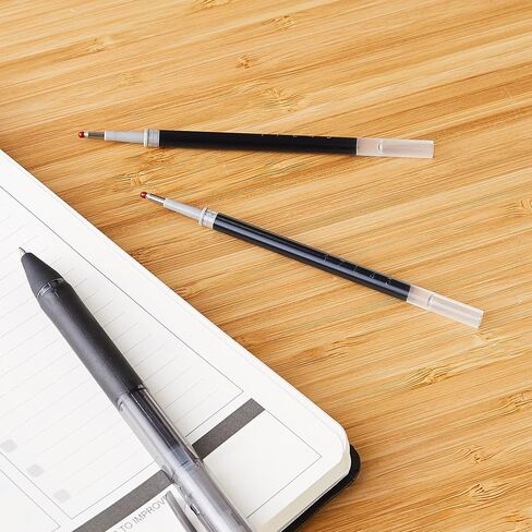 Amazon Basics Refill Ink for Gel Pen, (0.7mm), Bullet Tip, Black Ink, 12 Count (Pack of 1) in Saudi Arabia