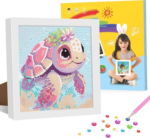 Genius maker Diamond Art Kits with Frame, 5D Diamond Art Kits, Rabbit Diamond Gem Art for Girls Boys, Flower Diamond Dots Kits, Painting Arts and Crafts for Home Wall Decor(7x7inch) in Saudi Arabia