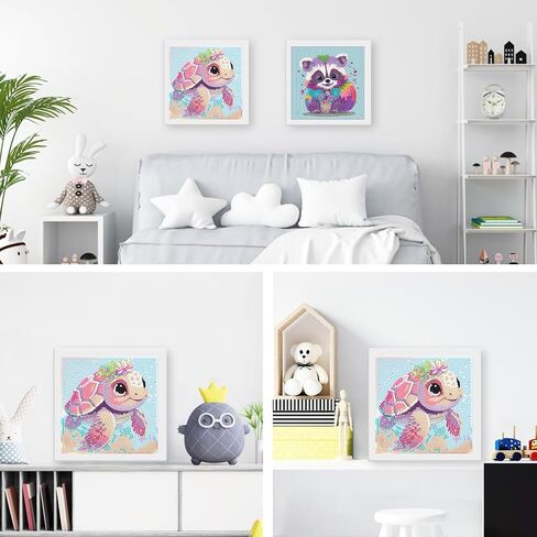 Genius maker Diamond Art Kits with Frame, 5D Diamond Art Kits, Rabbit Diamond Gem Art for Girls Boys, Flower Diamond Dots Kits, Painting Arts and Crafts for Home Wall Decor(7x7inch) in Saudi Arabia