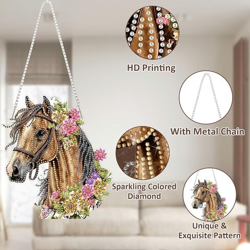 SENQAO Panda Hanging Diamond Art Painting Kits for Adults Beginners, 5D Special Shape Diamond Art Kits, Cute Panda Crystal Rhinestones Diamond Gem Art Painting for Home Garden Wall Decor in Saudi Arabia