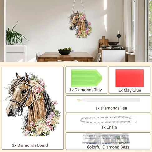 SENQAO Panda Hanging Diamond Art Painting Kits for Adults Beginners, 5D Special Shape Diamond Art Kits, Cute Panda Crystal Rhinestones Diamond Gem Art Painting for Home Garden Wall Decor in Saudi Arabia