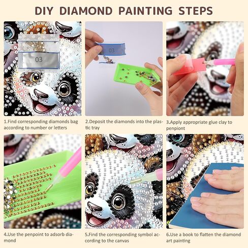SENQAO Panda Hanging Diamond Art Painting Kits for Adults Beginners, 5D Special Shape Diamond Art Kits, Cute Panda Crystal Rhinestones Diamond Gem Art Painting for Home Garden Wall Decor in Saudi Arabia