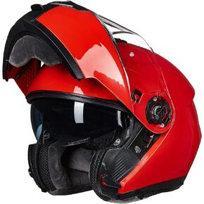 ILM Adult Motorcycle Modular Full Face Helmet Flip up Dual Visor DOT Approved Model 159(Matte Black,Large)