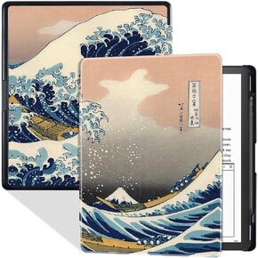 BOZHUORUI Slim Case for Kindle Scribe (10.2 inch,2022 Release) - Lightweight PU Leather Book Folio Cover with Pen Holder and Auto Sleep/Wake, Brown