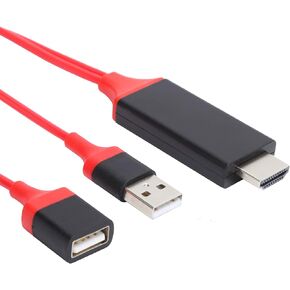 USB to HD Multimedia Interface Adapter Cable,1080p TypeC Mobile Phone to HD Multimedia Interface Cable, for iOS, for Android (red)