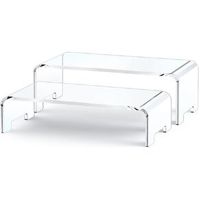 Zimilar 2 Pack Monitor Stand Riser, Acrylic Computer Stand Riser for Computer, Laptop, Printer, Notebook, iMac, Crystal Clear Laptop Stand and Monitor Riser(Large & Small Acrylic) in Kuwait