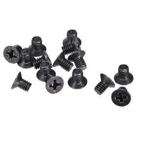 uxcell M4 x 6mm Phillips Screw Fastener Black for Laptop PC TV Fan Switch 50pcs