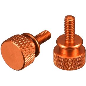 uxcell Computer PC Case M4x10mm Shoulder Type Knurled Thumb Screw Orange 10pcs