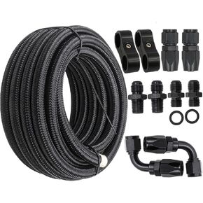 AN6 Automatic Transmission Cooler Line Kit with 2Pcs Separators For 4L60E 4L65E, Black Nylon Steel Braided Hose Kit in Kuwait