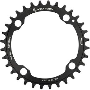 Wolf Tooth 104 BCD Spider Mountain Bike Chainring for Shimano 12spd Hyperglide+ Chain (34 Tooth, Drop-Stop ST, MTB)