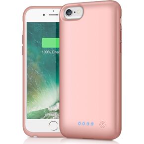 حافظة بطارية لهاتف iPhone 6s/6/8/7/SE(2020/2022)، حافظة شحن قابلة للشحن بقدرة 6000 مللي أمبير في الساعة، حافظة شاحن بطارية خارجية لهاتف iPhone 8/7/6s/6/SE(الجيل الثالث والثاني)[4.7 بوصة] - أسود in Kuwait