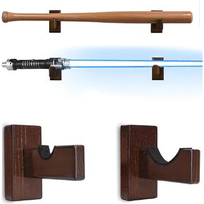 Lightsaber Rack Wall Mount Lightsaber Wooden Stand Samurai Sword Stand Baseball bat Rack Lightsaber Rack Tabletop Lightsaber Display,Lightsaber Horizontal Stand Shop Display Lightsaber (Brown)