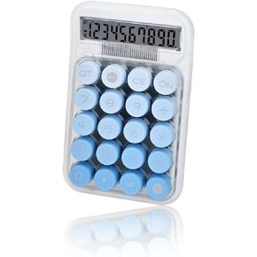 Cute Desktop Calculator, Clear LCD Display Simple Basic Desk Calculators for Business Office Supplies, Big Buttons 10 Digit (Blue)