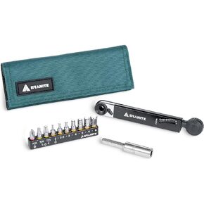 Granite Rocknroll TQ Torque Ratchet Bike Tool Kit, Bike Multitool Kit with 10 Tool Bits and Extension Rod, Portable Torque Ratchet Tool Kit for Mountain Bike, Road Bike and Gravel Bike