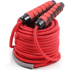 30 FT Long Jump Rope for Kids Adults,Double Dutch Jump Rope,Adjustable Skipping Ropes with High-strength Nylon Braided Rope Core,360°Rotation Not Entangled,Long Enough for 6-10 Jumpers.