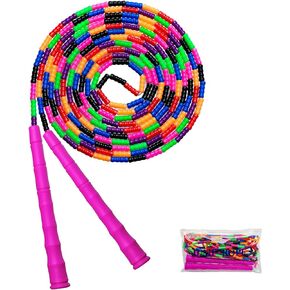 Double Dutch Jump Rope Long Jump Rope 16 FT 1 Pack/2 Pack, Adjustable Soft Beaded Diy Jump Rope for Kids Adult Long Enough for 5-6 Jumpers