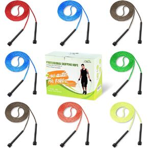 8 Pack Adjustable PVC Jump Rope for Cardio Fitness - Versatile Jump Rope for Both Kids and Adults Women Men Christmas Gift - Great for Exercise,9 Feet