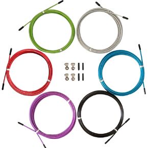 Replacement Cable for Speed Jump Rope, 6pcs 10ft Stainless Steel Wire with Polymer Coating for High Speed Jump Ropes