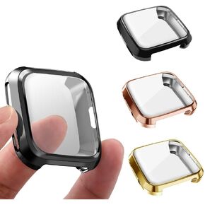 3 Packs Screen Protector Compatible Fitbit Versa, GHIJKL Ultra Slim Soft Full Cover Case for Fitbit Versa (Versa: Clear, Clear, Clear) in Kuwait