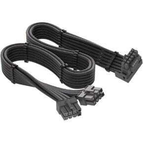 محول 12VHPWR 90 درجة لـ Corsair: محول PCIE 5.0 16AWG 600W 12VHPWR مزدوج 8 Pin PCIe إلى 16 Pin 12+4 Pin لـ RTX 4090 4080 3090TI 4070Ti وحدة معالجة الرسومات لبطاقة الرسومات، فقط لإمدادات الطاقة Corsair (النوع B)