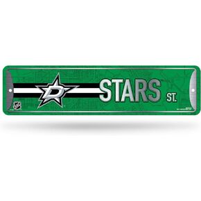 Rico Industries NHL Hockey Dallas Stars Metal Street Sign 4" x 15" Home Décor - Bedroom - Office - Man Cave