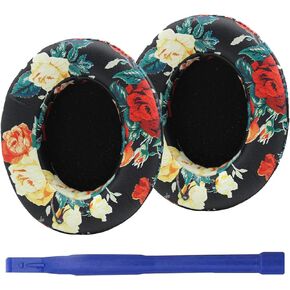 Studio 2/3 Replacement Ear Pads Cushions for Beats Studio 2 & Studio 3(B0500 B0501) Wired&Wireless Headphones,Ear Cushions with Soft Protein Leather, Noise Isolation Memory Foam(Floral Brown)