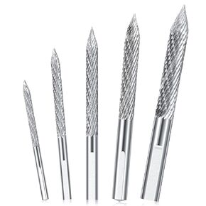 Tire Reamer Drill Bit Multi Sizes Tire Repair Carbide Burr Drill Bit Tire Patches Plug Cutters Wire Cutter Carbon Steel Reamer Drill Tire Repair Tools (5 Pack, 3 mm 4.5 mm 6 mm 8 mm 10 mm Tire)