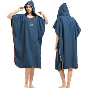 Hiturbo Microfiber Surf Poncho, Wetsuit Changing Bath Robe, Quick Dry Pool Swim Beach Towel with Hood
